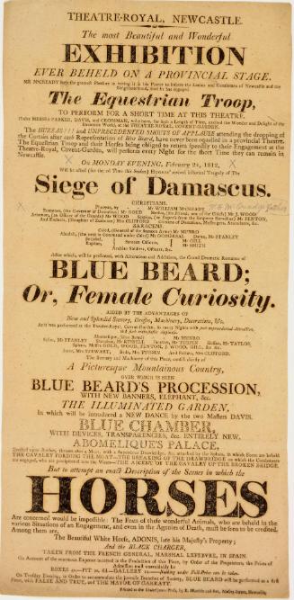 Playbill for Theatre Royal, Newcastle/ February 24, 1812