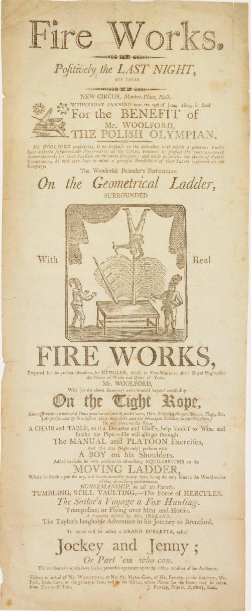 Playbill for New Circus, Hull. June 15, 1803
