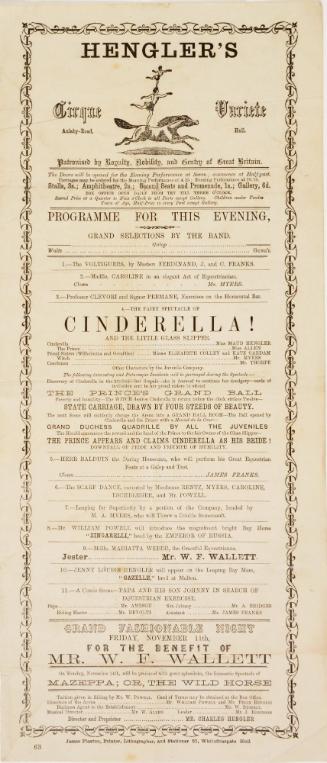 Playbill program for Hengler's Cirque Variete