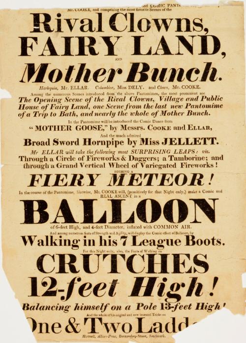 Bottom portion of a playbill with performances by Mr. Cooke