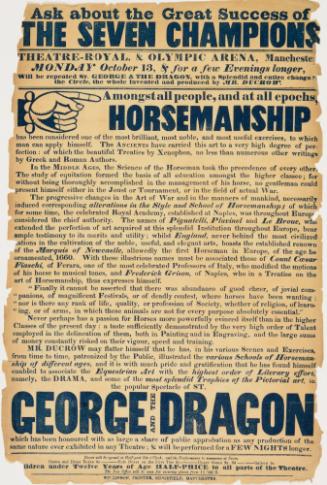 Handbill for Theatre Royal and Olympic Arena, Manchester. October 13, no year